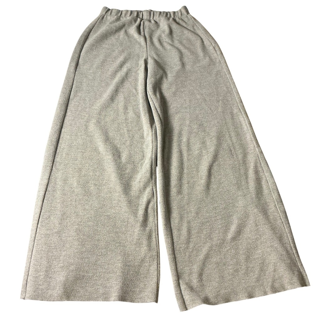 ZARA Women's Medium Gray Wide Leg Lounge Pants Elastic Waist Comfort Fit